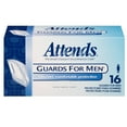 thumbnail image 1 of Attends Guards For Men, Light Absorbency, One Size Fits Most (5.9 Inches x 12.5 Inches), 16 Count, 1 of 5