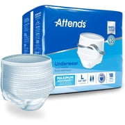 Attends Protective Underwear with DermaDry Technology for Adult Incontinence Care, Unisex, Large, White, 144 Count