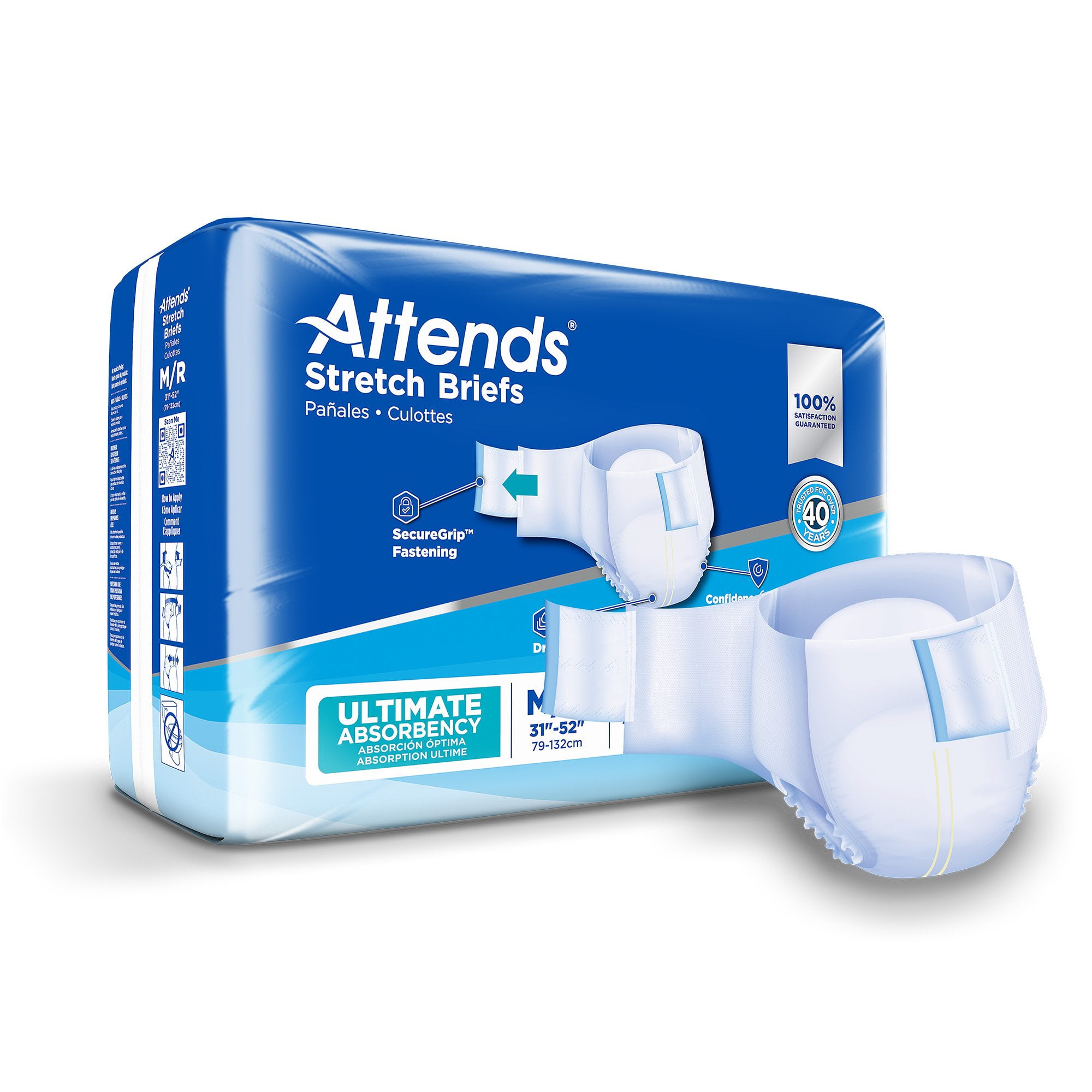 Attends Premier Adult Incontinence Brief M Heavy Absorbency Overnight, ALI-BR20,  Overnight, 14 Ct 