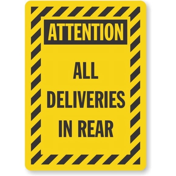 Deliveries Rear Sign