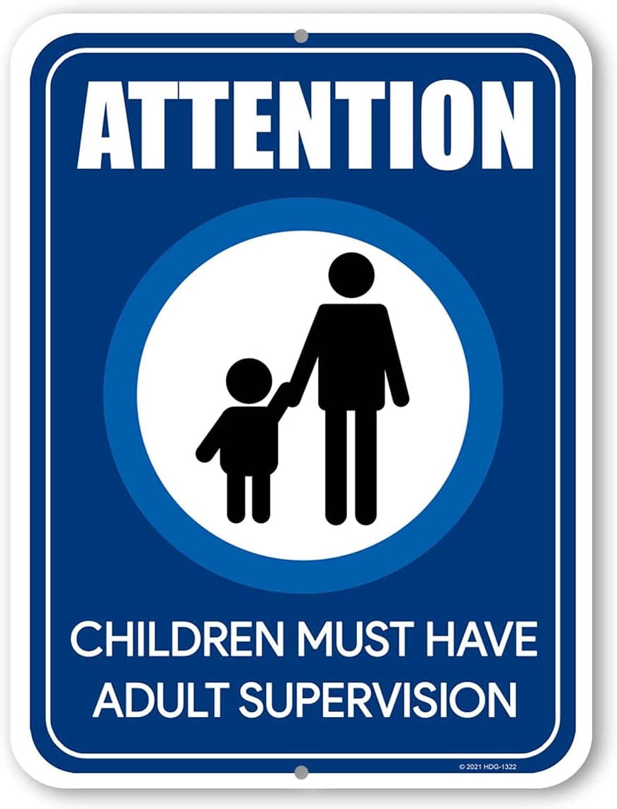Attention Children Must Have Adult Supervision,Swimming Pool Sign ...