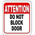 thumbnail image 1 of Attention Do Not Block Door Aluminum Composite Outdoor Sign 15" x 18", 1 of 2