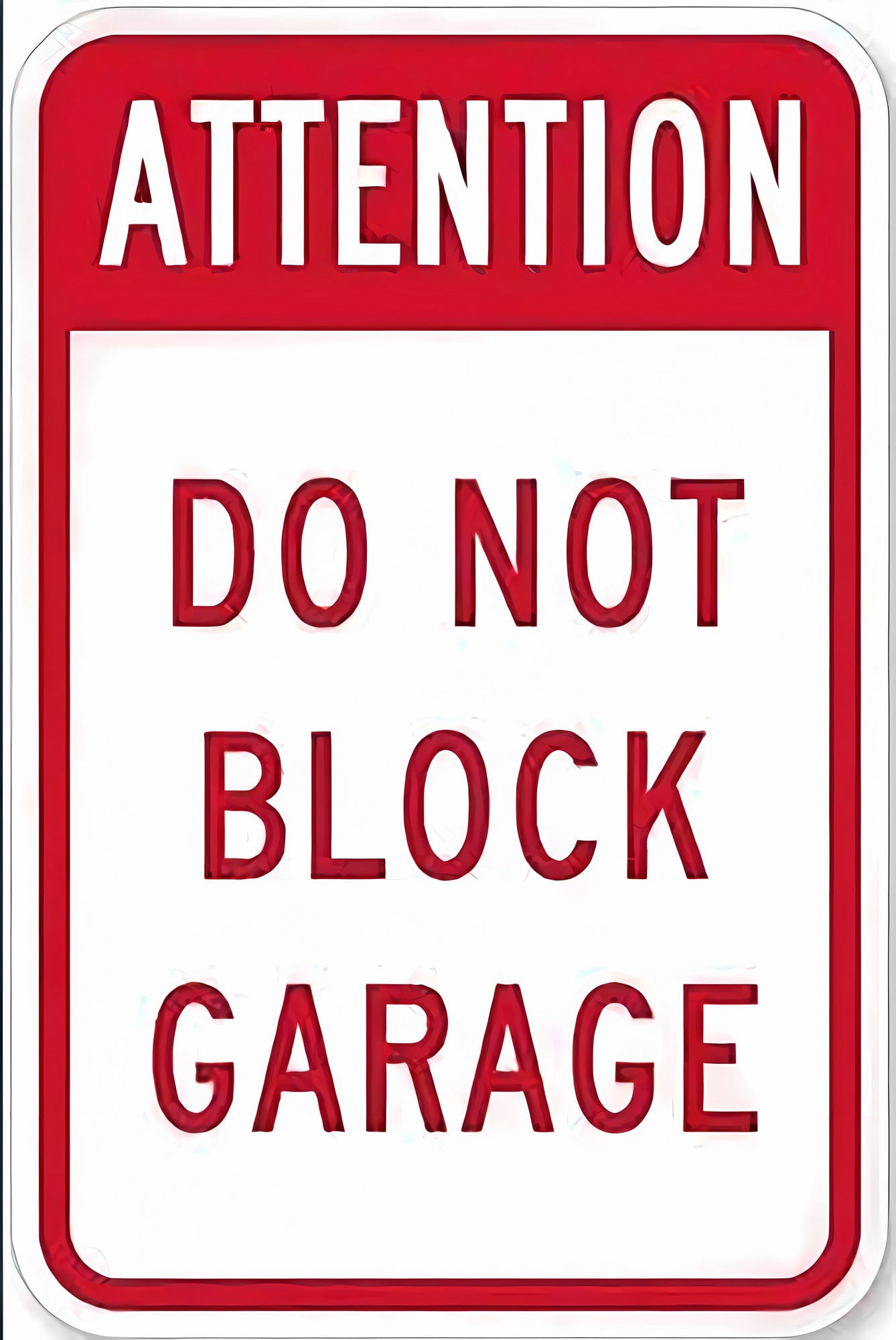 Attention Do Not Block Garage - 8"x12" Metal Poster, Home Bar Man Cave ...