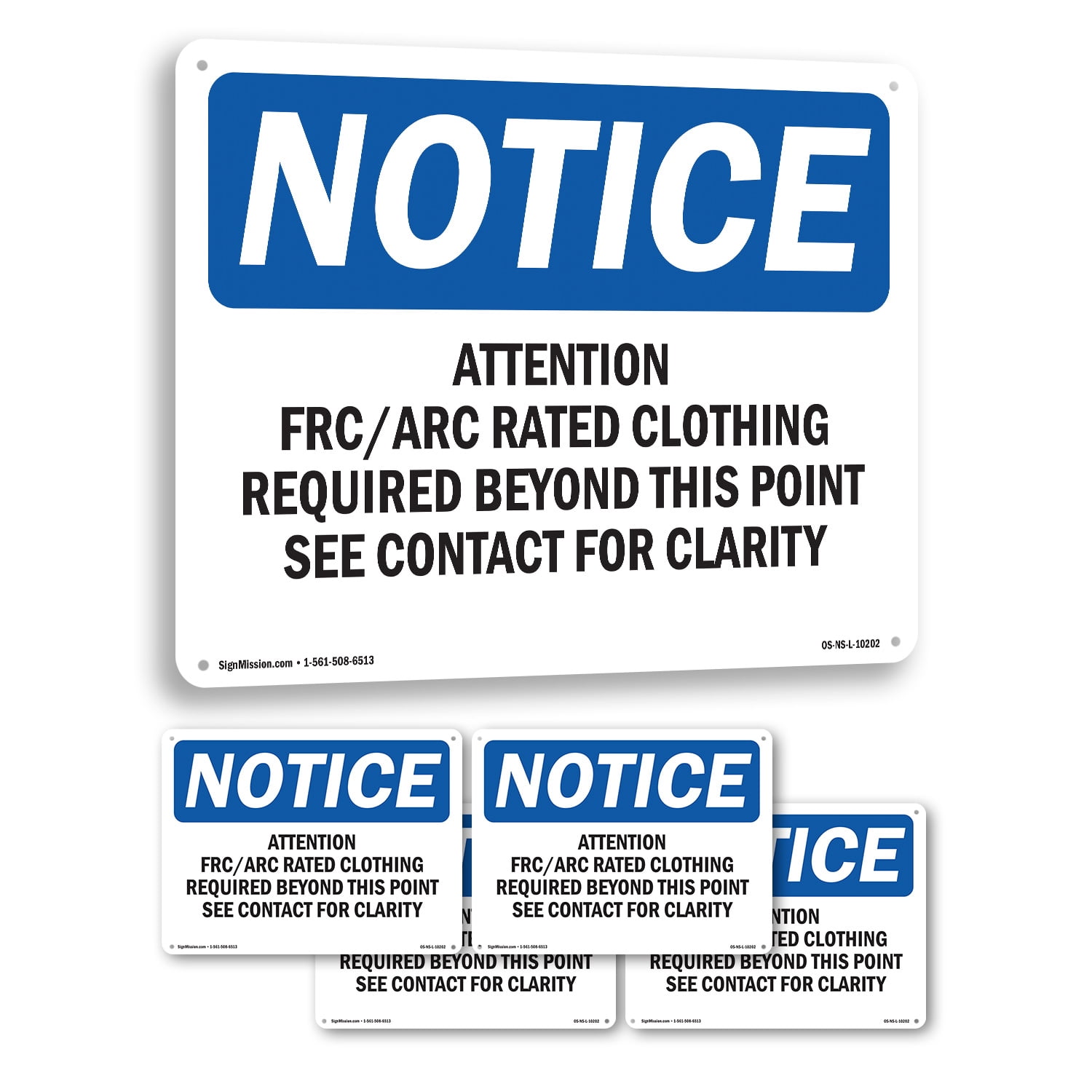 Attention Frc Arc Rated Clothing Required OSHA Notice Rigid Plastic ...