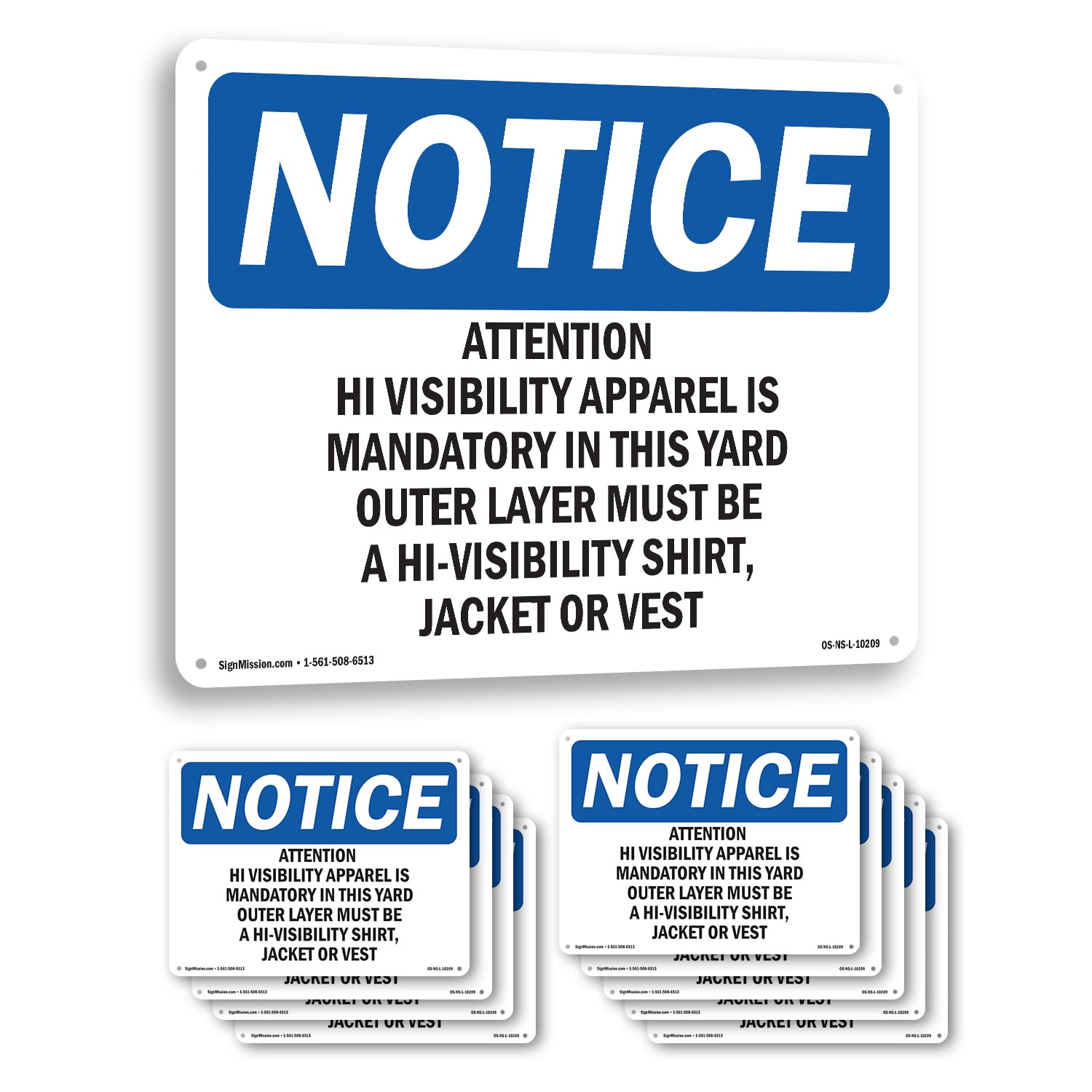Attention Hi OSHA Notice Rigid Plastic Sign 24 Inch x 18 Inch - 10 Pack ...