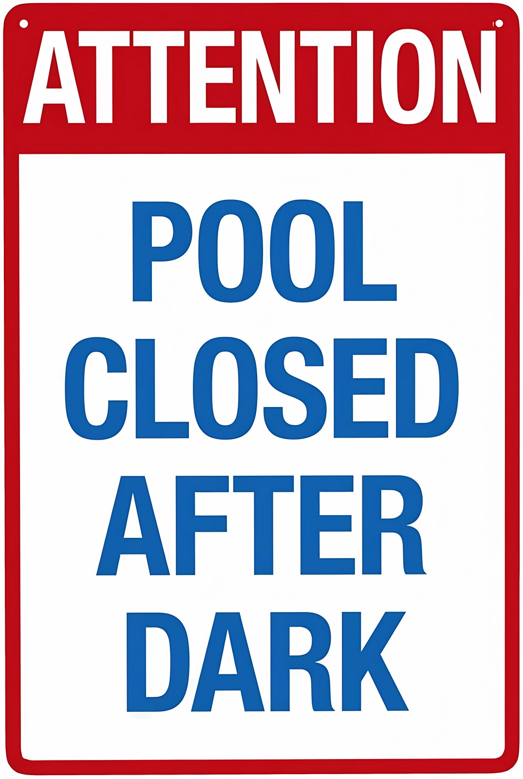 Attention Pool Closed After Dark Retro Metal Tin Sign 12 x 8 Inches ...