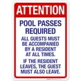 thumbnail image 1 of Attention Pool Passes Required Sign, Pool Sign,, 1 of 1