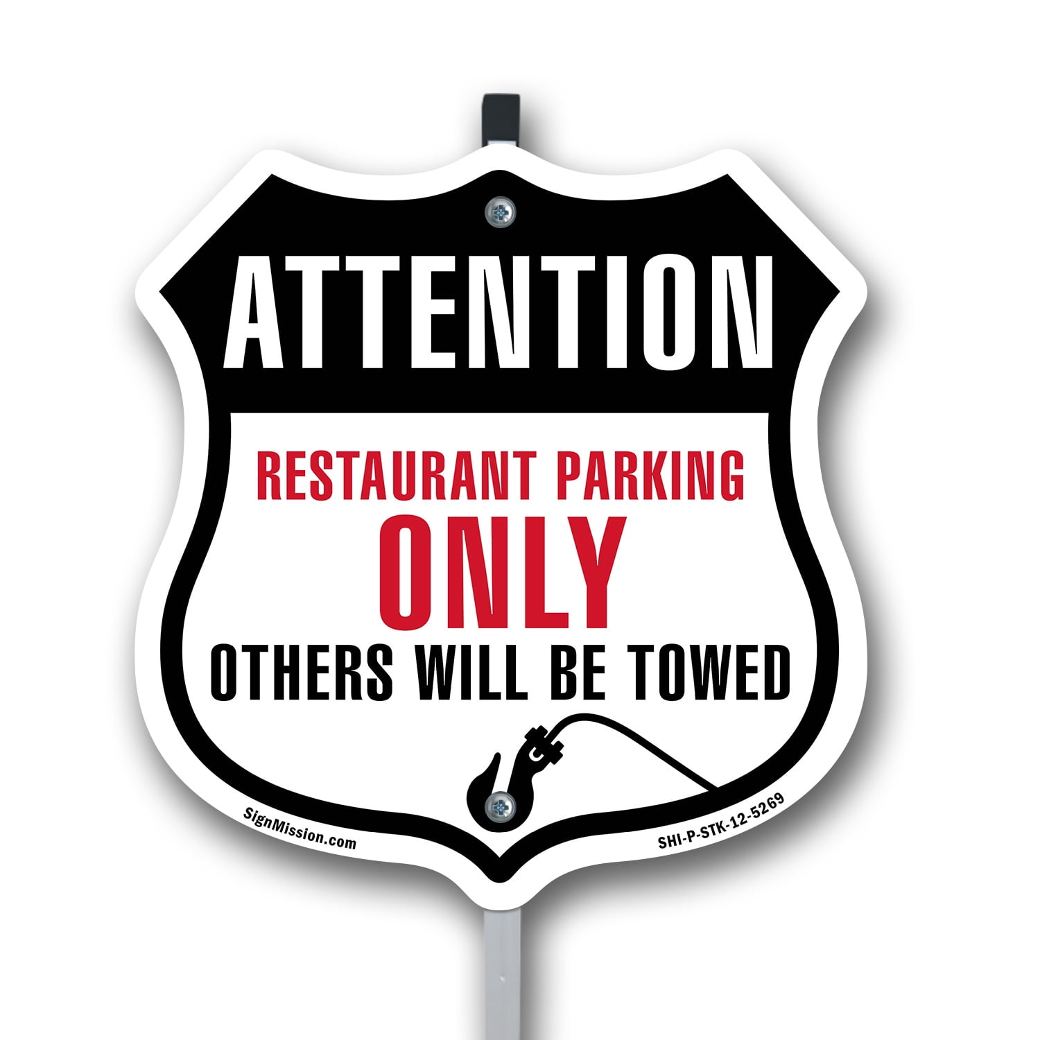 Attention Restaurant Parking Only Others Will Be Towed 12 inch X 12 ...