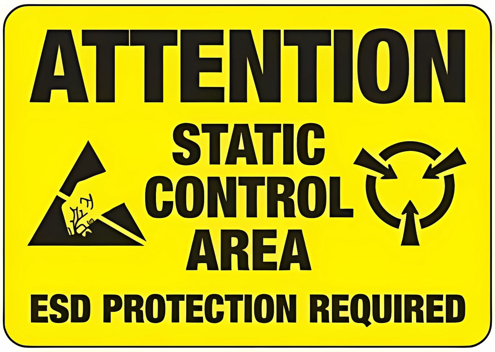Attention - Static Control Area ESD Protection Required Metal Tin Sign ...