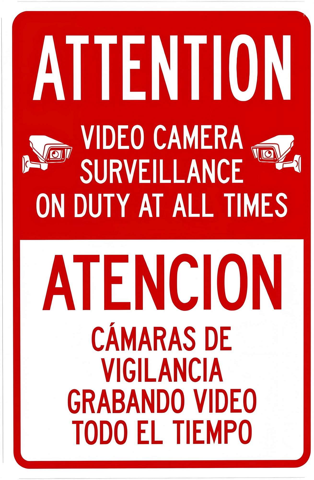 Attention Video Camera Surveillance On Duty Bilingual 8
