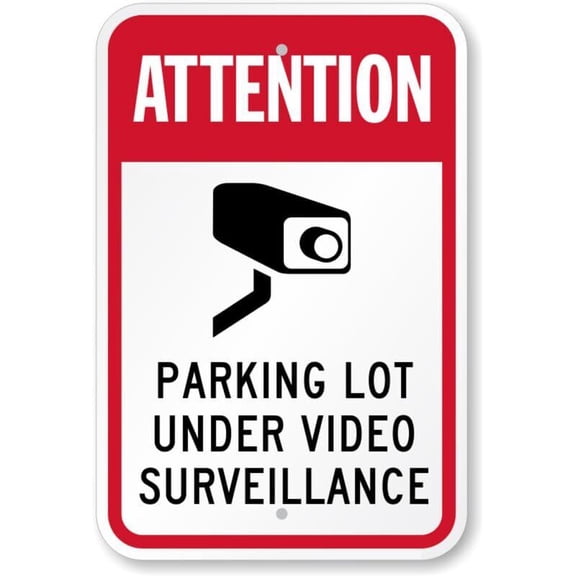 Attention Video Surveillance Weatherproof Metal Sign Size: 16 x 12 Inch
