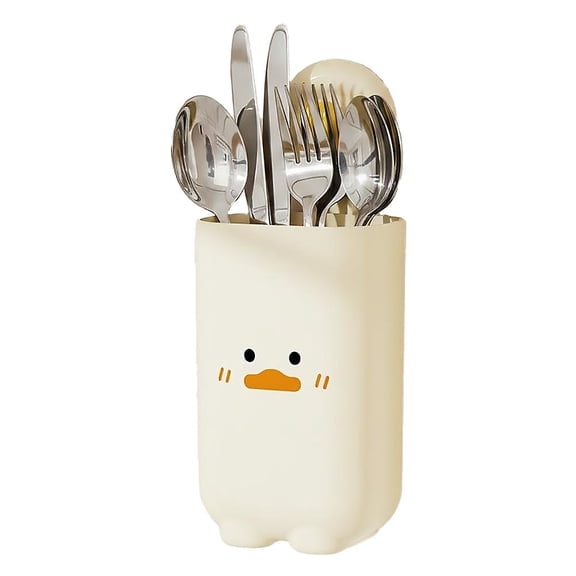 Atthatmmt Cartoon Kitchen Utensil Organizer, Cutlery Storage Cage, Wall Mounted Chopstick Holder, with Strong Suction Cups for Easy No Drill Installation Capacity Storage Case for Utensils