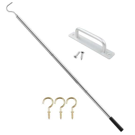 Attic Access Set Feature Stainless Steel and Aluminum Components Efficient Attic Ladder Pull Down Hook Systems