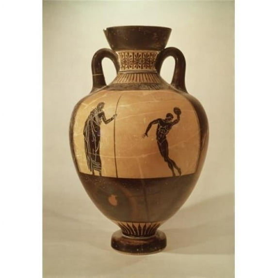 Attic Black-Figure Amphora Depicting Achilles & Penthisilia Ceramic Poster Print - 18 x 24 in.
