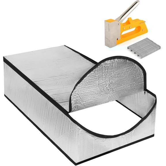 Attic Door Insulation Cover for Pull Down Ladder 54"L x 25"W x 11"H, Attic Stairway Insulator Tent Thicken Foil Bubble Fireproof with Installation Tools Set, for Ceiling Access Stair Loft Hatch