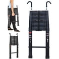 thumbnail image 1 of Attic Ladder Loft Ladder 6.2M/20.5FT Multi-Purpose Aluminium Telescoping Ladder Extension Extend Portable Collapsible Ladder with Detachable Hooks Easy Storage Conform to EN131 and CE Standard Black, 1 of 18