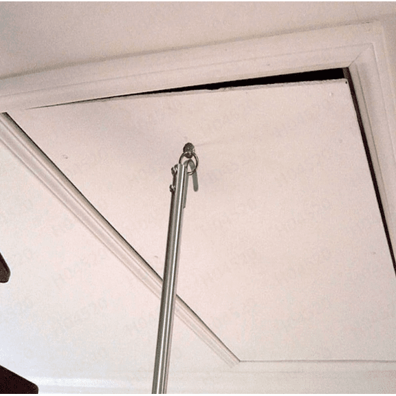 Attic Lower Pull Hook, Ladder Lower Pull System attic Pull Rope Replacement Parts, The kit Includes attic Extension rods, Nail Hooks, semi-Circular Hangers and Accessories