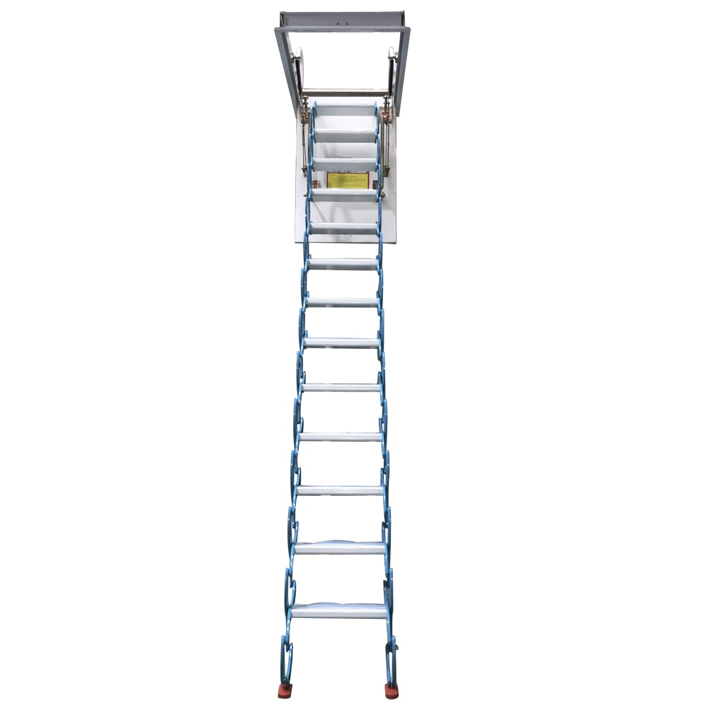 Attic Pull Down Ceiling Ladder Stairs Loft Extension Ladder Al-Mg Blue ...