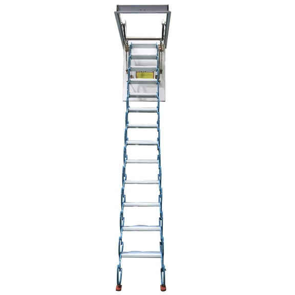 Attic Pull Down Ceiling Ladder Stairs Loft Extension Ladder Al-Mg Blue 27.5*39.3"