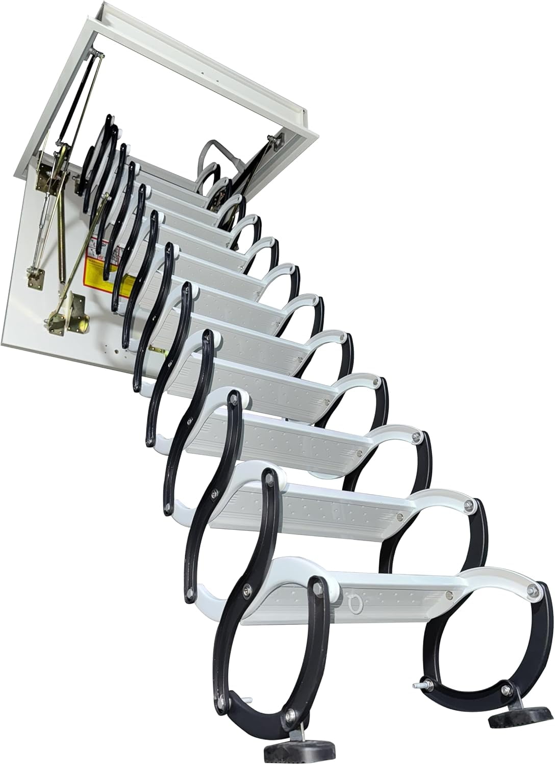 Attic Stairs Ladder White Opening Size 32x 32inch 12 Steps Maximum Height 9.8ft