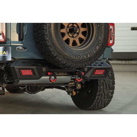 Attica 2021-2024 Fits Ford Bronco Modular Rear Bumper Powder Coated Steel Black ATTFB01B102-BX