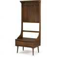 thumbnail image 1 of Atticus 68" Solid Wood Hall Tree With Drawer in Walnut, 1 of 12