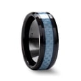 thumbnail image 1 of Atticus Beveled Blue Carbon Fiber Inlaid Black Ceramic Ring, 1 of 2