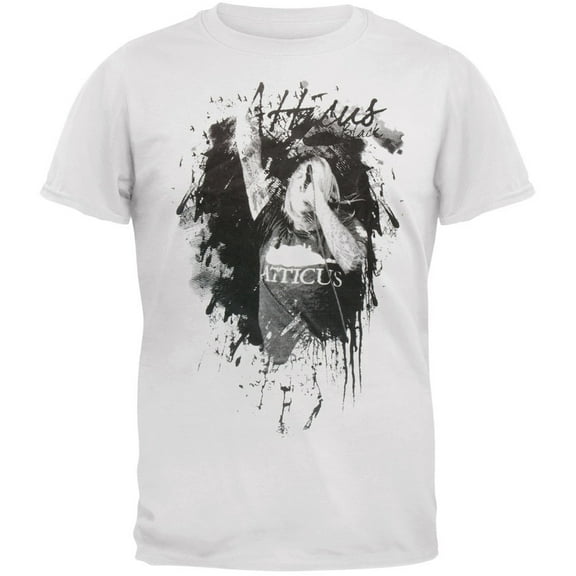 Atticus Black - Splatter Portrait White T-Shirt - X-Large