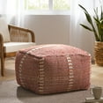 thumbnail image 1 of Atticus Outdoor Boho Handcrafted Water Resistant Rectangular Ottoman Pouf, Red and Orange, 1 of 5