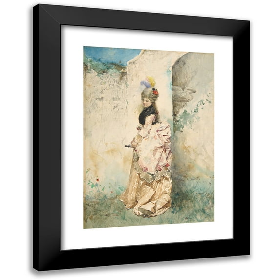 Attilio Simonetti 18x24 Black Modern Framed Museum Art Print Titled - The Rendezvous (1843-1925)