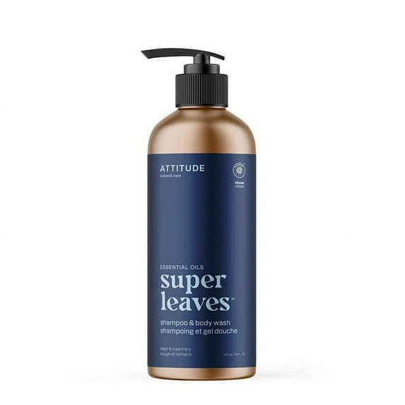 Attitude 2-in-1 Mens Super Leaves Sage and Rosemary Shampoo and Bodywash 16 fl. oz.