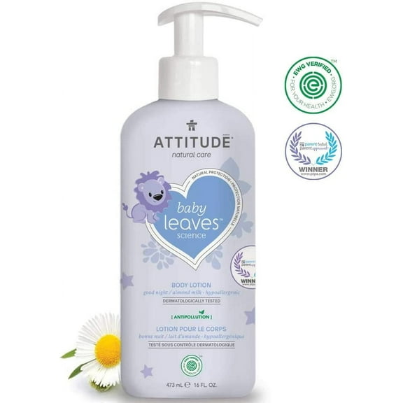 Attitude 234525 16 fl. oz Baby Nighttime Body Lotion, Almond Milk Moisturizers
