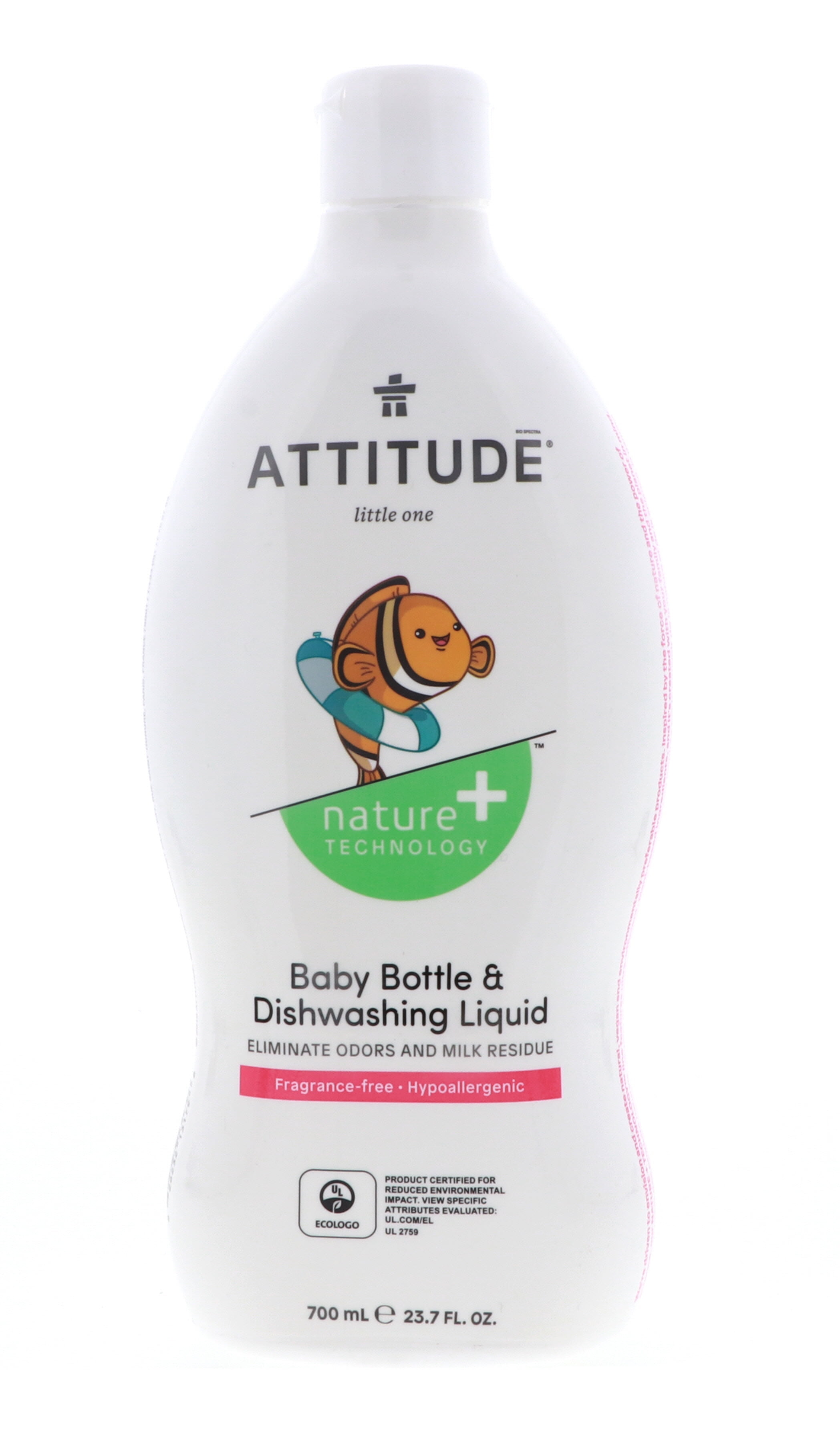 Attitude Baby Bottle & Dishwashing Liquid, Fragrance Free, 23.7 oz