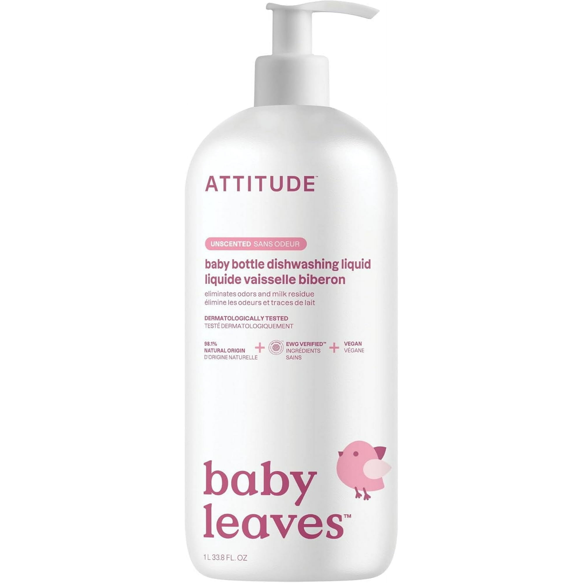 Attitude Baby Bottle & Dishwashing Liquid - Fragrance Free - 33.8 fl oz Pack of 2