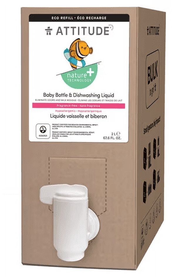 Attitude Baby Bottle & Dishwashing Liquid Fragrance Free 67.62 fl