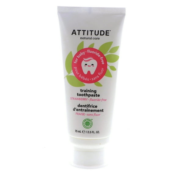 Attitude Baby Leaves Fluoride Free Training Toothpaste, Strawberry, 2.6 oz