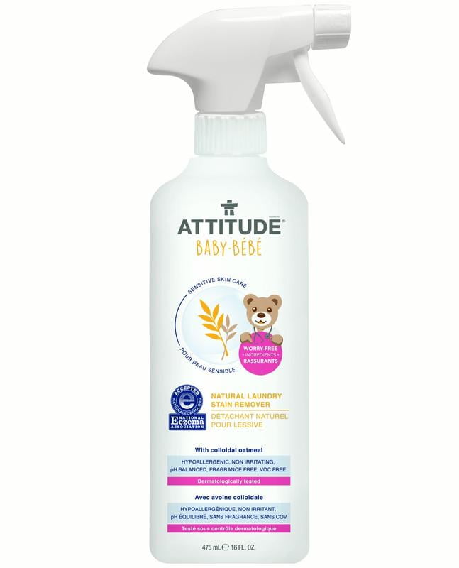 Attitude Baby Sensitive Skin Care Natural Laundry Stain Remover, 16 Oz