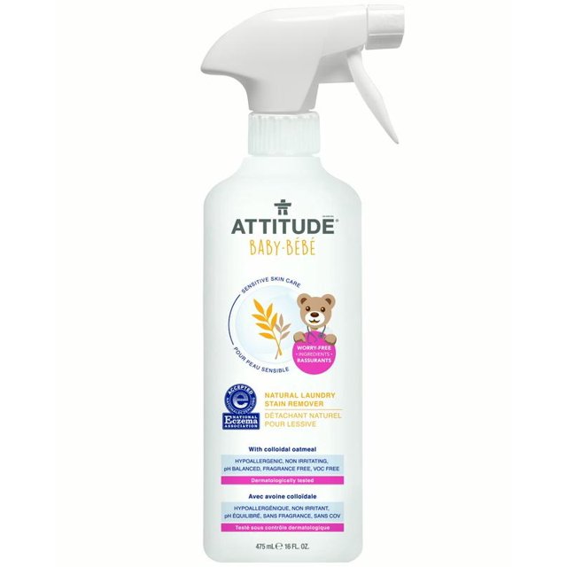 Attitude Baby Sensitive Skin Care Natural Laundry Stain Remover, 16 Oz
