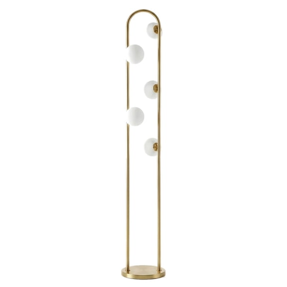 Attitude Brass Globe Metal Floor Lamp with Modern Arched Design