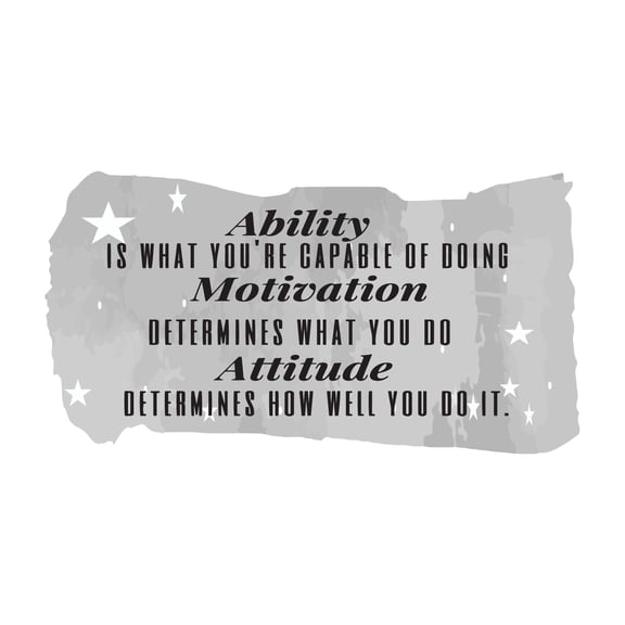 Attitude Determines How Well You Do Motivation Determines What You Do Quote Decal Wall Art Sticker Designs Vinyl Stickers For Home House Walls Rooms Windows Bedroom Decoration Size (20x20 inch)