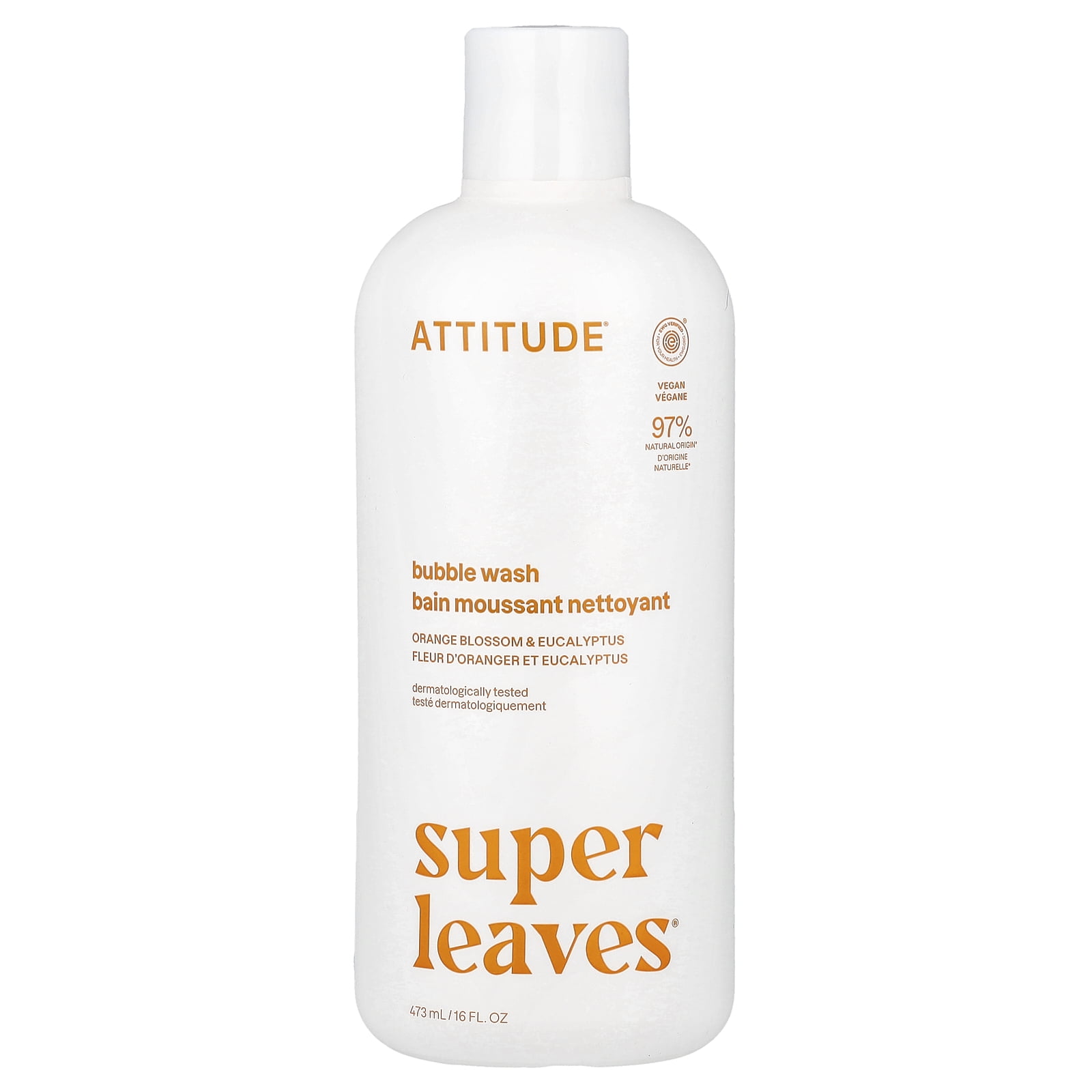 ATTITUDE Super Leaves, Bubble Wash, Orange Blossom & Eucalyptus , 16 fl oz (473 ml)