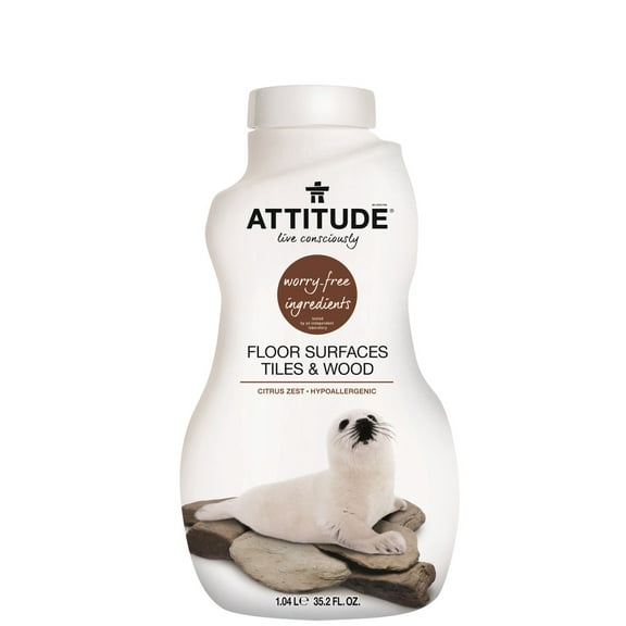 Attitude Hypoallergenic Floor Surfaces Tiles & Wood Cleaner Citrus Zest, 35.2 Fl Oz