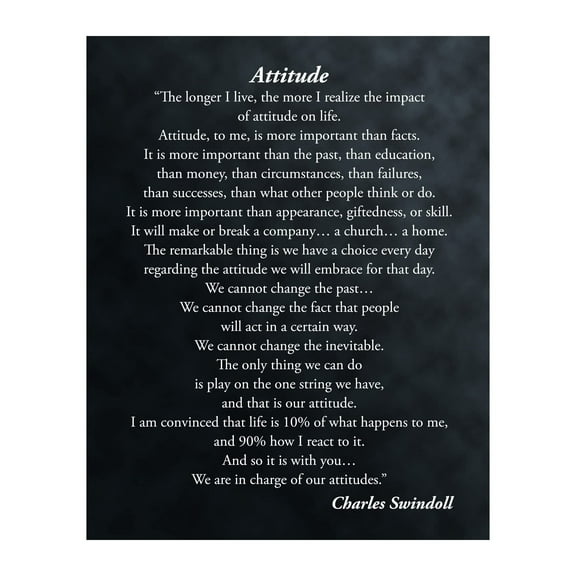 Attitude More Important Inspirational Wall Art Print - Motivational Christian Decor for Home, Living Room, Office, & Desk - Encouraging Quotes for Positivity poster