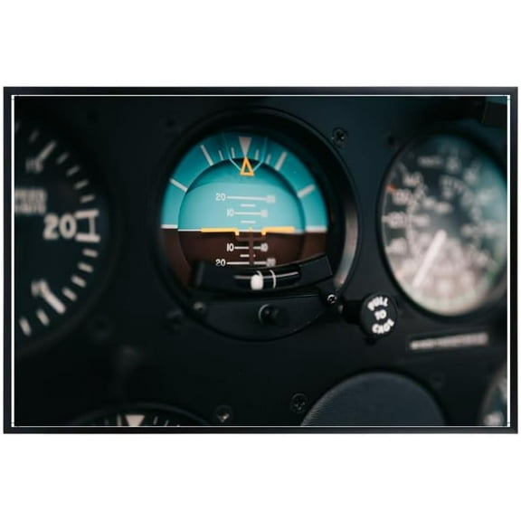 Attitude Indicator Cockpit Wall Art Aviation Poster for Pilots and Flight Enthusiasts High-Quality Aircraft Instrument Print for Home, Office, or Hangar