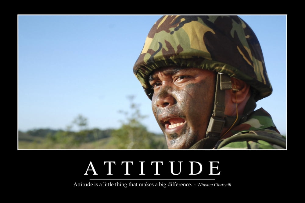 Attitude Inspirational Quote and Motivational Poster Canvas Art - Stocktrek Images (34 x 23)