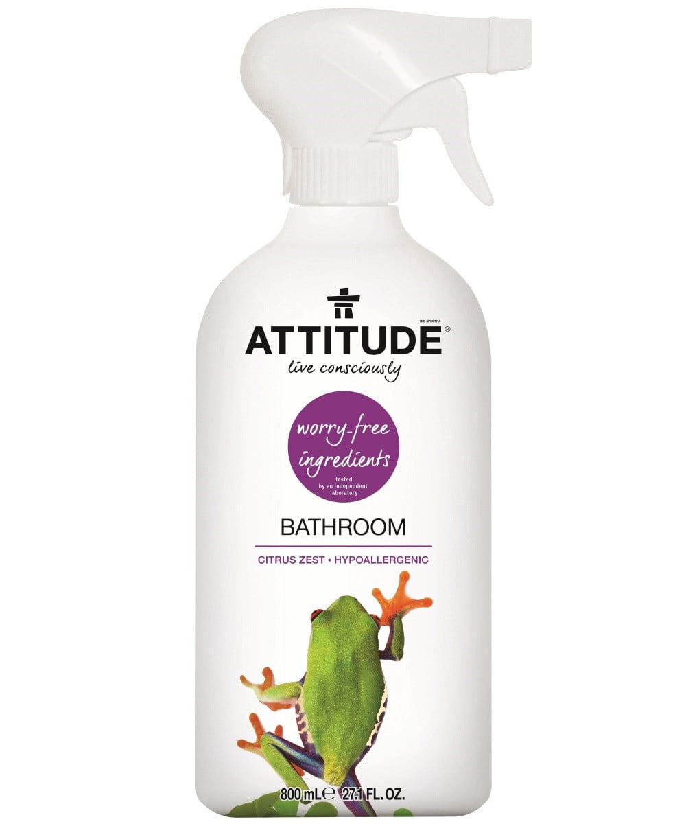 Attitude Live Consciously Bathroom Cleaner Spray, Citrus Zest, 27 Oz