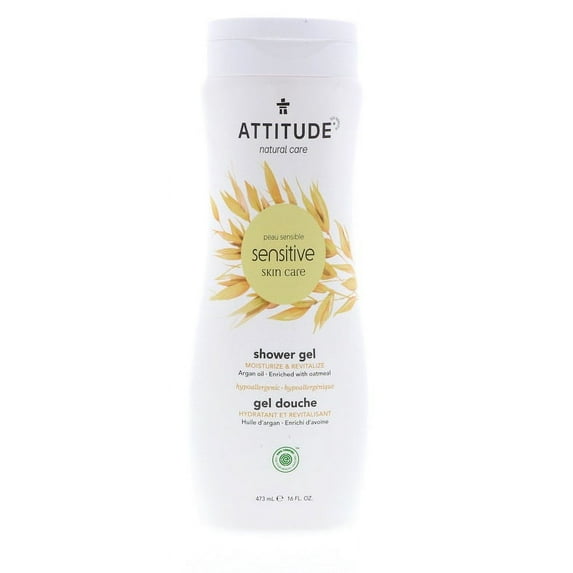 Attitude Sensitive Skin Care Moisture & Revitalize Shower Gel - Argan Oil, 16 oz 4 Pack