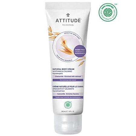ATTITUDE Body Cream for Dry & Sensitive Skin, Soothing & Calming, EWG Verified, Dermatologist-tested & Hypoallergenic, Vegan & Cruelty-free Body Moisturizer, Chamomile, 8.1 Fl. Oz.