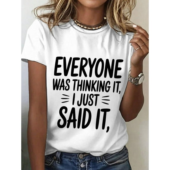 Attitude Statement Graphic Tee T-Shirt Cotton Top Fashion Casual Short Sleeve Crew Neck White S-5XL