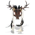 thumbnail image 1 of Attitude Studio Buck Deer Skull Animal Mask - Animal Halloween Mask Costume, Deer Skull with Antlers, Women and Mens Masquerade for Cosplay, Halloween, and Themed Parties - Copper, 1 of 8